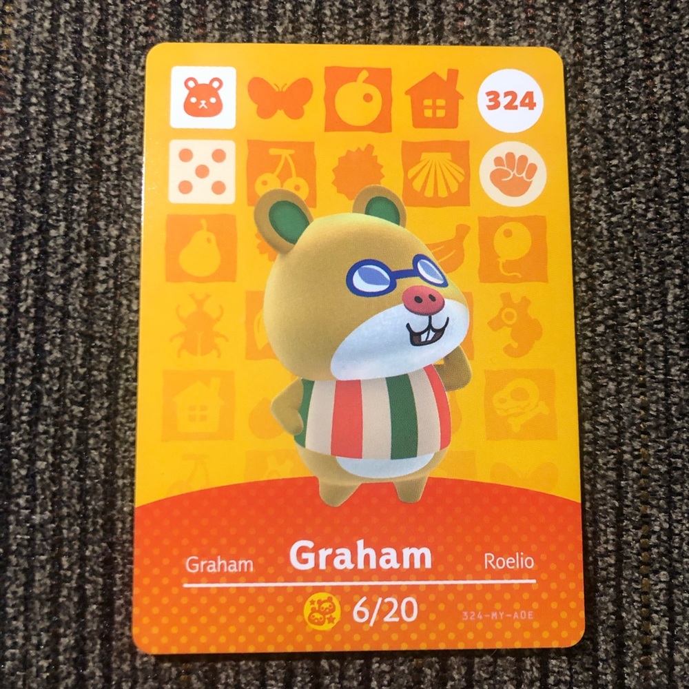 Official Graham (324) Amiibo Card - Animal Crossing